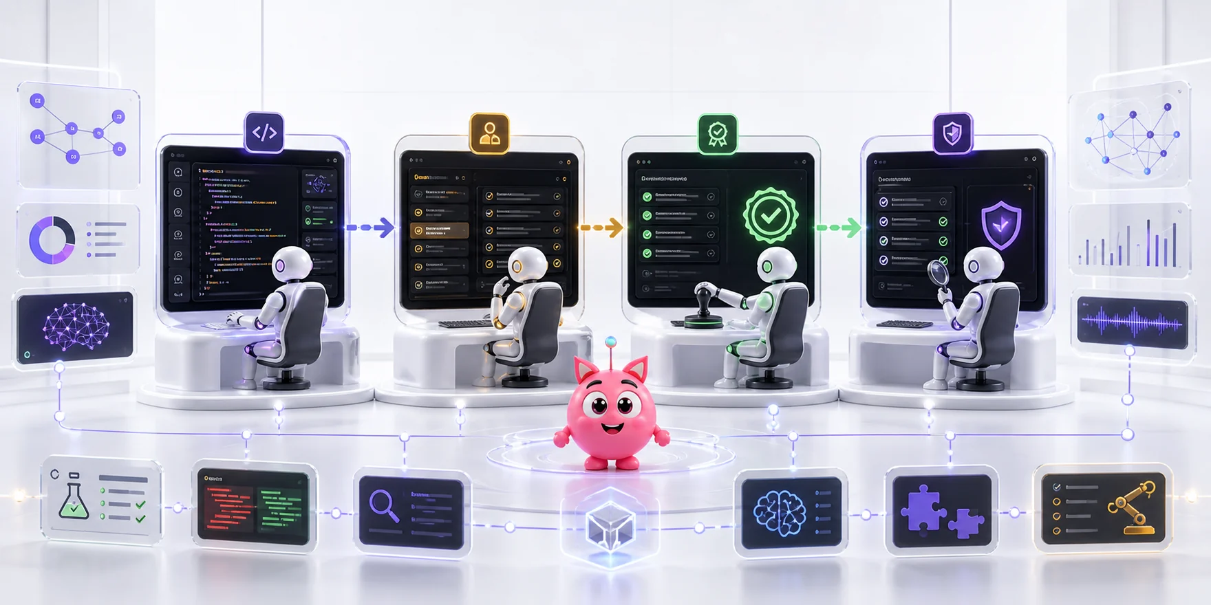 UltraCodey engineering firm workflow with designer, engineer, principal reviewer, and security audit stations